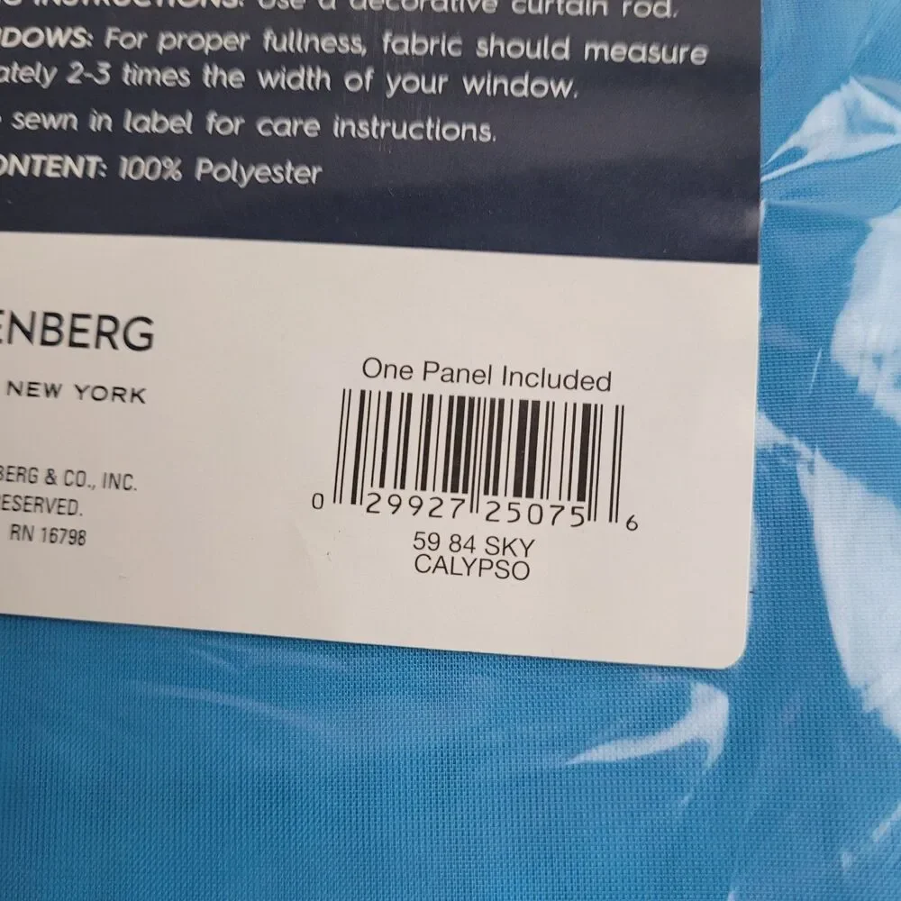 NEW No. 918 Lichtenberg Sky Calypso Rod Pocket Single Curtain Panel 59 x 84 #BT1